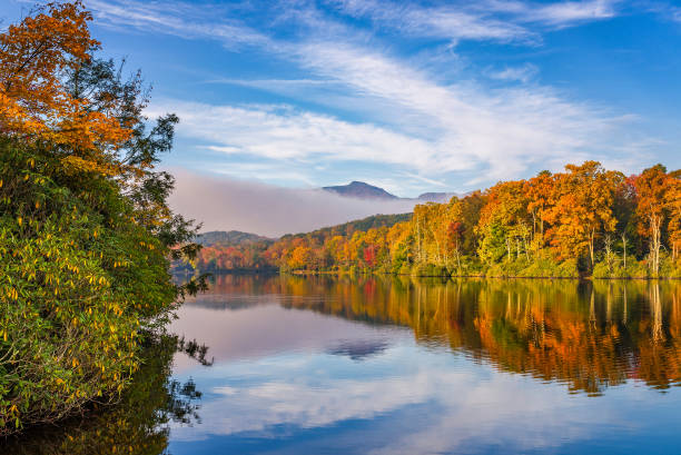 Autumn reflections, Price Lake stock photo
