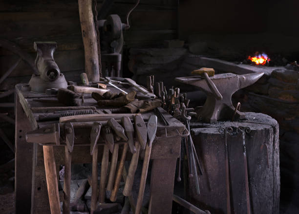 blacksmith shop detail stock photo