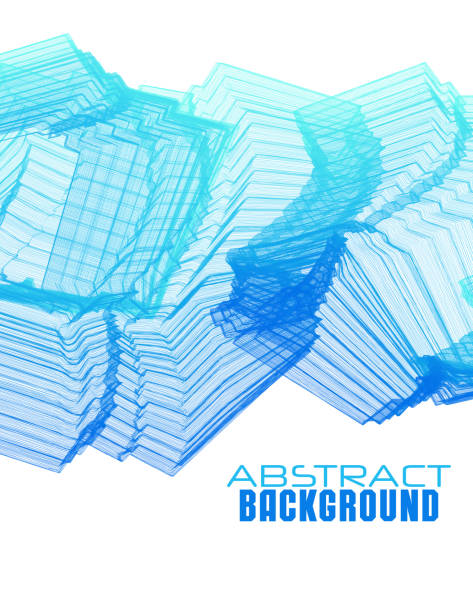 Abstraction with azure radiance thin broken lines. Vector graphics Abstraction with azure radiance thin broken lines on a white. Subtle vector graphics pics of a dodgers stock illustrations