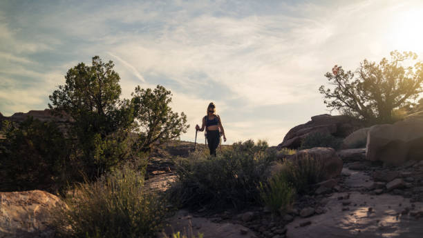 istock Woman hiking in Moab park 1396531783