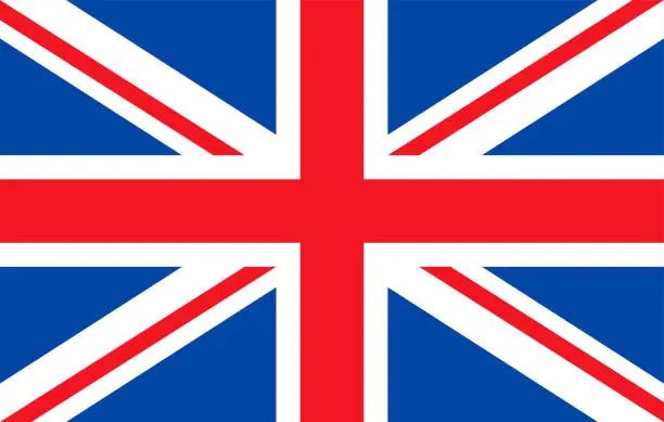 Vector illustration of United Kingdom national flag. British flag, United Kingdom.