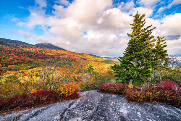 A beautiful autumn day in the mountains stock photo