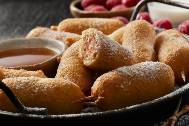 istock Pancake Sausages on a Stick 1396534410
