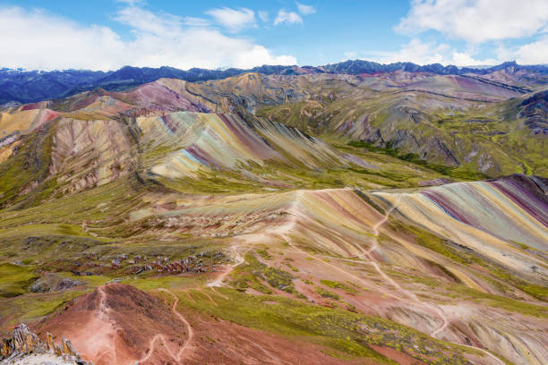 istock Elevated view of Palcoyo Rainbow Mountain, Cusco, Peru 1396538014