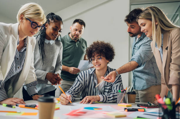 istock Multiracial business team on a meeting in a modern bright office 1396539823