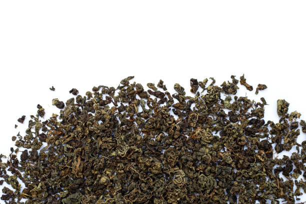 istock Dried Jiaogulan on white background. 1396541284