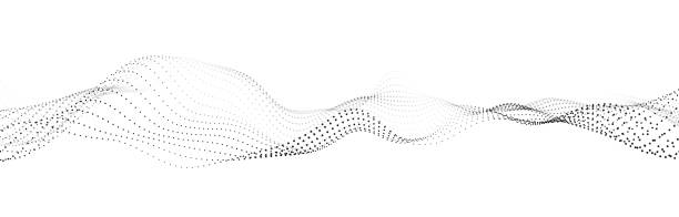 istock Wave of flowing particles on a white background. Abstract backdrop with dynamic elements of waves and dots. 3d 1396548153