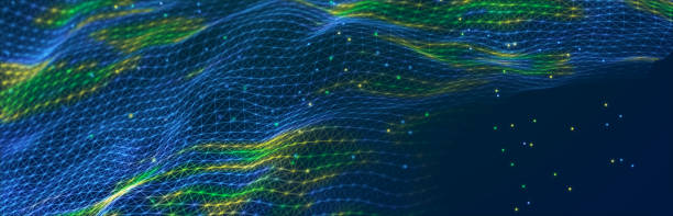 istock Abstract illustration with connected dots and lines. Digital network background. The concept of science, technology. 3D 1396548176