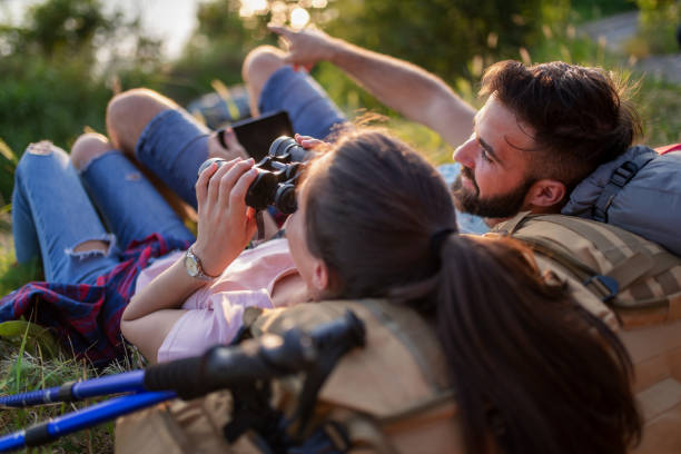 istock Couple resting after hiking 1396548248
