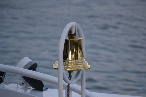 Shiny yellow brass ship's bell