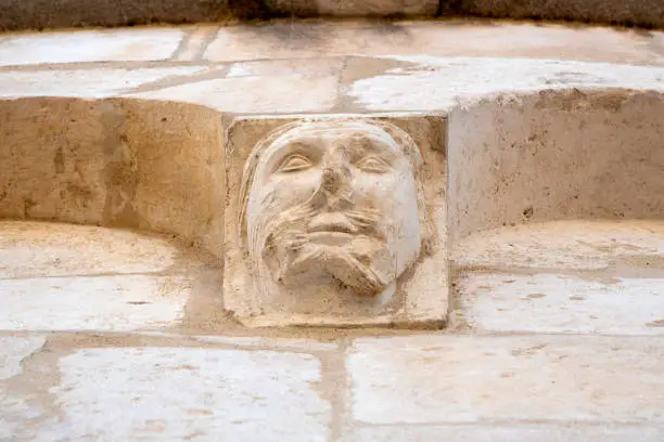 Detail of the exterior of the Cathedral of San Panfilo, Sulmona Italy