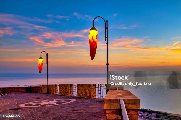 Belvedere Of Silvi Paese Stock Photo - Download Image Now - Abruzzo, Adriatic Sea, Cloud - Sky