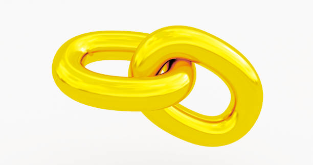 istock Realistic 3d Detailed Golden Chain, Golden chain over white background., 1396567764