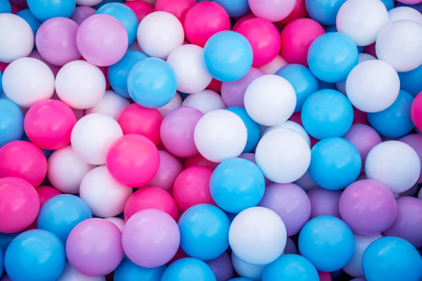 istock Background image, plastic balls of different colors, multi-colored balls on the playground or the children's game room 1396584284
