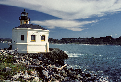Bullards Beach SP - Coquille River Lighthouse - 1983. Scanned from Kodachrome 64 slide.
