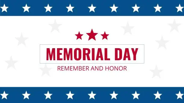 Vector illustration of memorial day remember and honor american flag background editable for poster, banner, and social media.