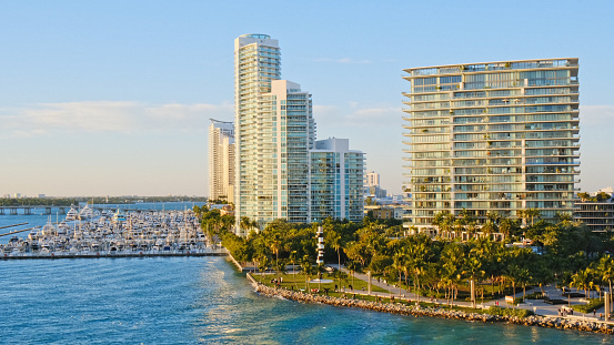 Aerial view of Apartments in South Pointe, Miami