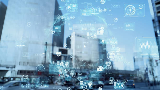 istock Smart city and communication network concept. Digital transformation. 1396606578