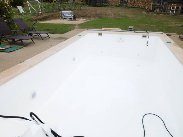 istock aerial drone flight over pool which is just left out and cleaned 1396608703