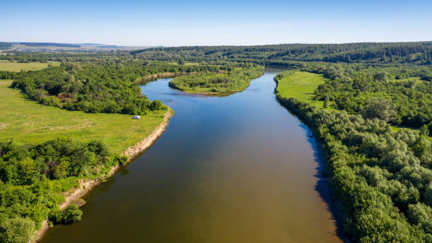 istock The Southern Urals, Bashkiria, the Ai River. Aerial view. 1396609734