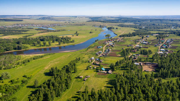 istock The Southern Urals, Bashkiria, the Ai River. Aerial view. 1396609761
