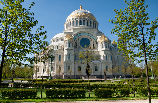 The Naval Cathedral of St. Nicholas the miracle worker. Neo-Byzantine style. Russia.