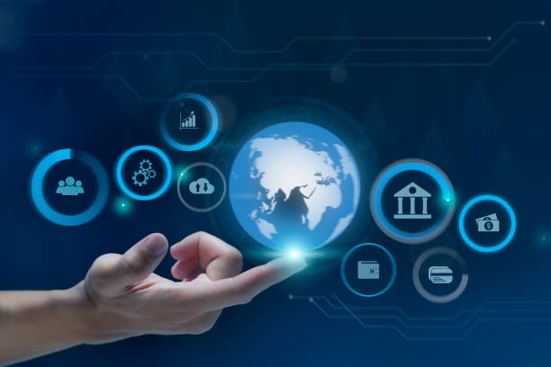 istock Businessman touches virtual screen technology to do online transactions via internet Connect data to the world. concept of global data connection by internet technology, big data system. 1396610842