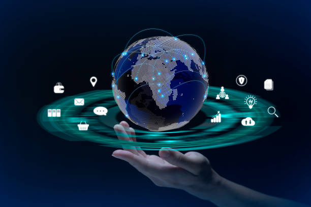 istock Hand holding virtual screen to do online transactions with internet technology, concept of global data connection by internet technology, big data, searching for information, online marketing 1396610845