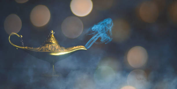 istock Wish lamp, the lamp from which the genie emerges 1396612420