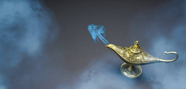 istock Wish lamp, the lamp from which the genie emerges 1396612549