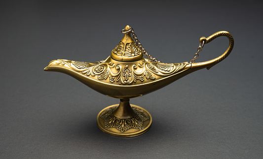 Wish lamp, the lamp from which the genie emerges