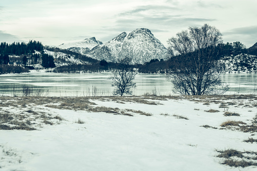 Winter landscape at the Vesteral island in Northern Norway