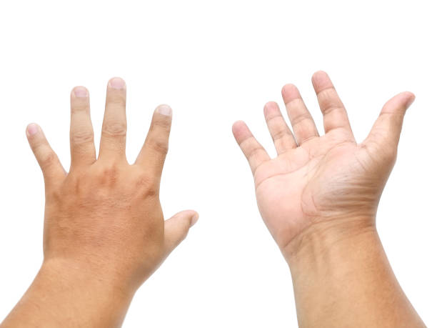 istock Man hand isolated on white background 1396614728