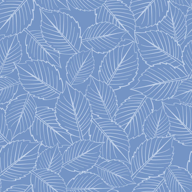 간단한 나뭇잎 벡터 원활한 패턴 디자인 - tile wallpaper illustrations stock illustrations