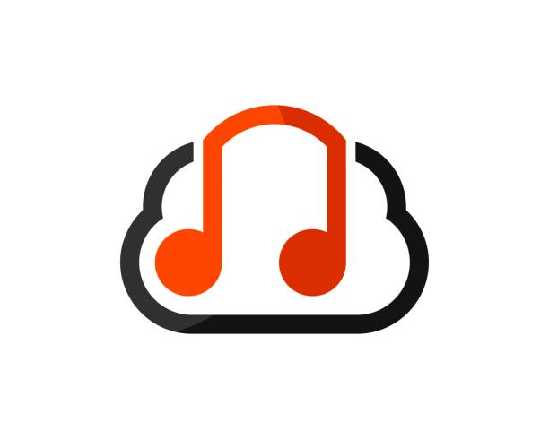 illustrations, cliparts, dessins animés et icônes de nuage simple avec la note de musique à l’intérieur - romantic sky audio