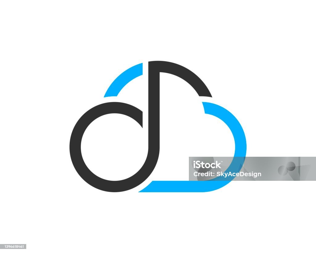 Simple Cloud With Abstract Music Note Inside Stock Illustration ...