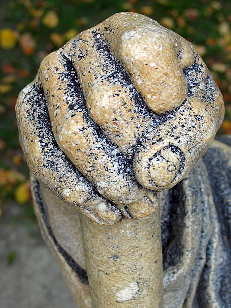 dwarf hand statue stock photo
