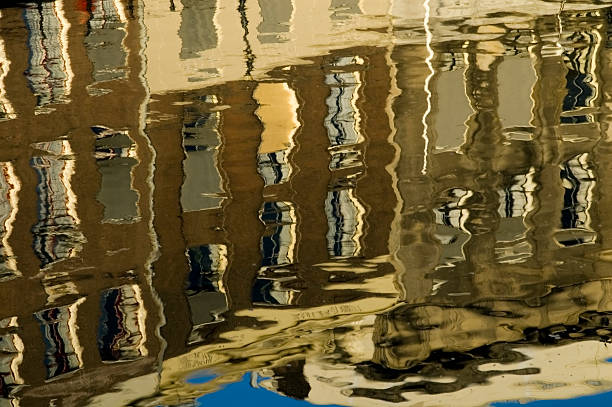 Abstract canal houses stock photo