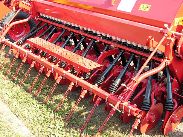 Field cultivating machine stock photo