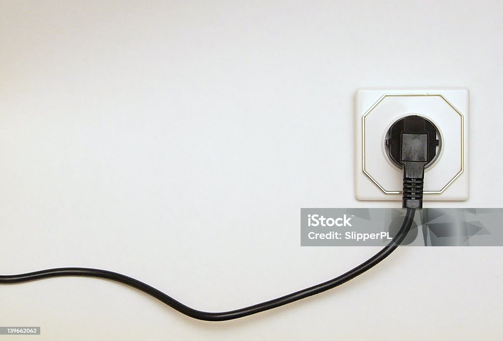 electric Conector hembra de pared - Foto de stock de Alambre libre de derechos