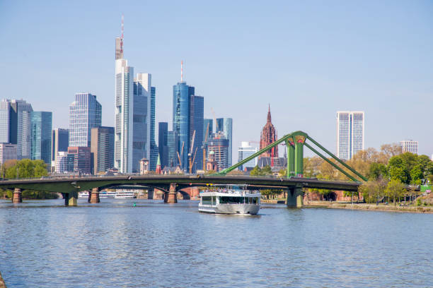 istock Frankfurt am Main with blue sky 1396621716