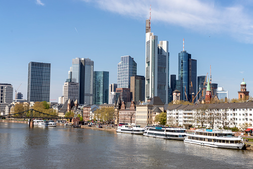 Frankfurt skyline and river Main