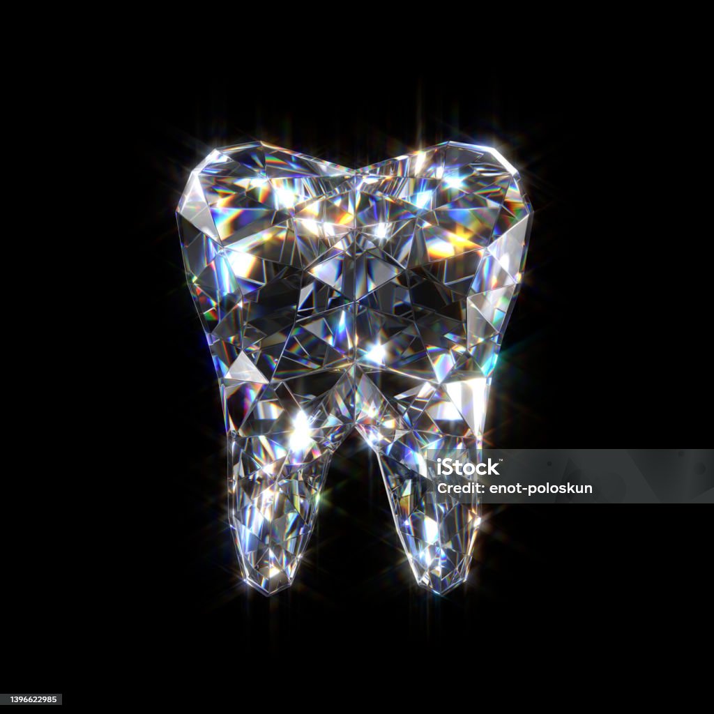 Diamond Tooth 3d Diamond Tooth symbol Teeth Stock Photo