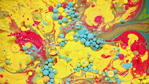 abstract forms in vivid colors - reacção química imagens e fotografias de stock