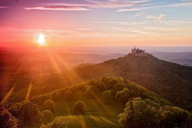 burg hohenzollern, baden-württemberg, germany - black forest landscape germany forest imagens e fotografias de stock