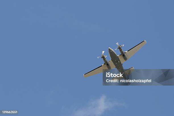 Plane With Two Propellers Stock Photo - Download Image Now - Aircraft Wing, Airplane, Below