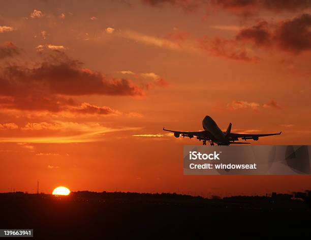 Sunset Takeoff Stock Photo - Download Image Now - Absence, Aerospace Industry, Air Vehicle