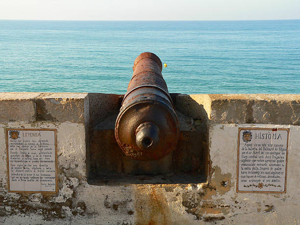 Cannon overlooking Mediterannean Sea in Spain