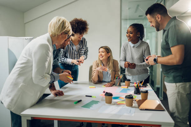 istock Multiracial business team on a meeting in a modern bright office 1396644894