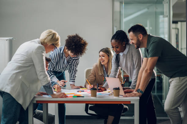 istock Multiracial business team on a meeting in a modern bright office 1396644898